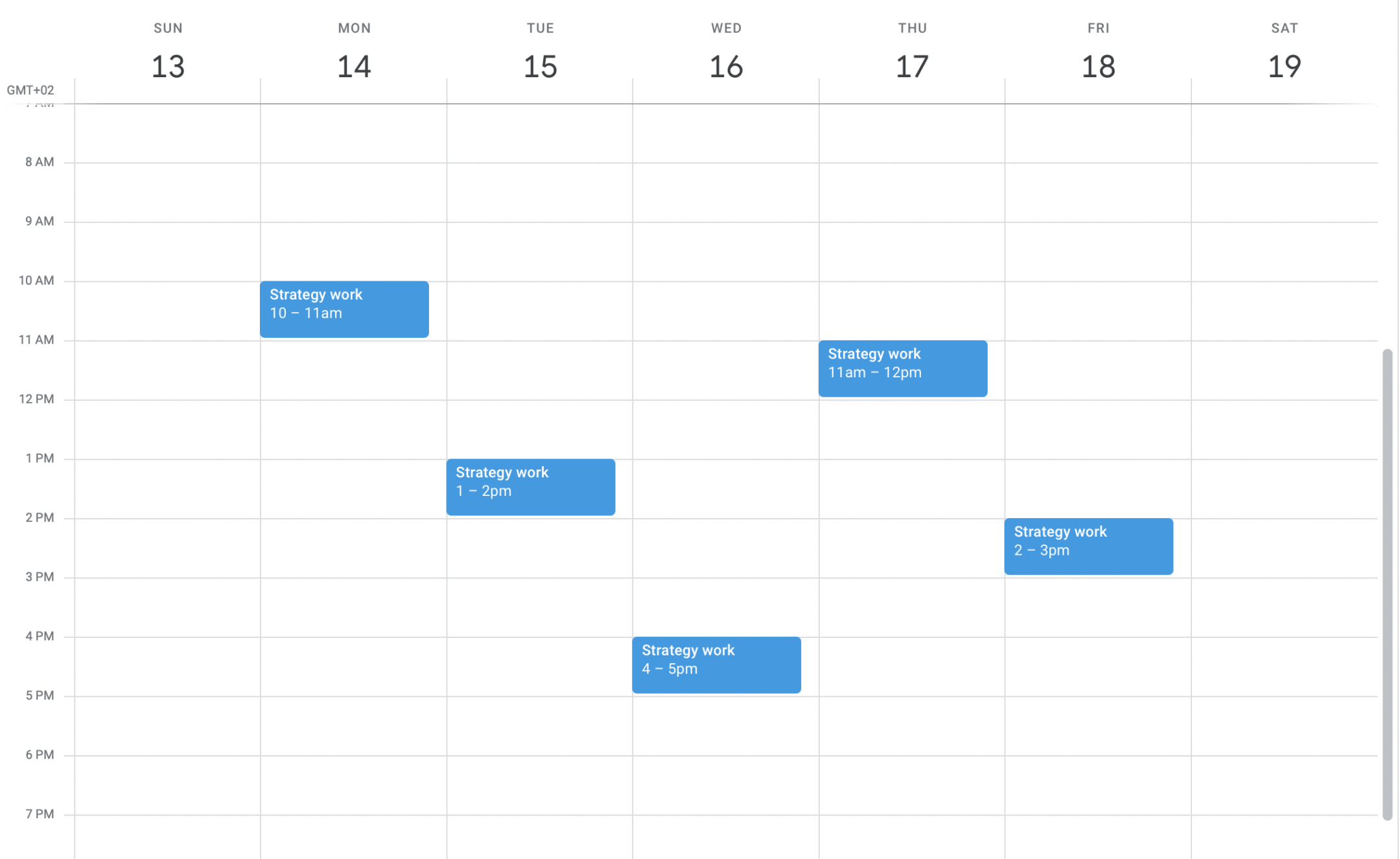 schedule for activities