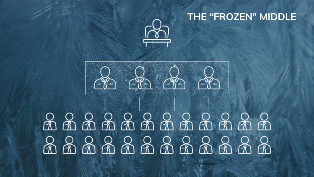 Drive change, empower and thaw the organisational middle #changeleadership #leadership